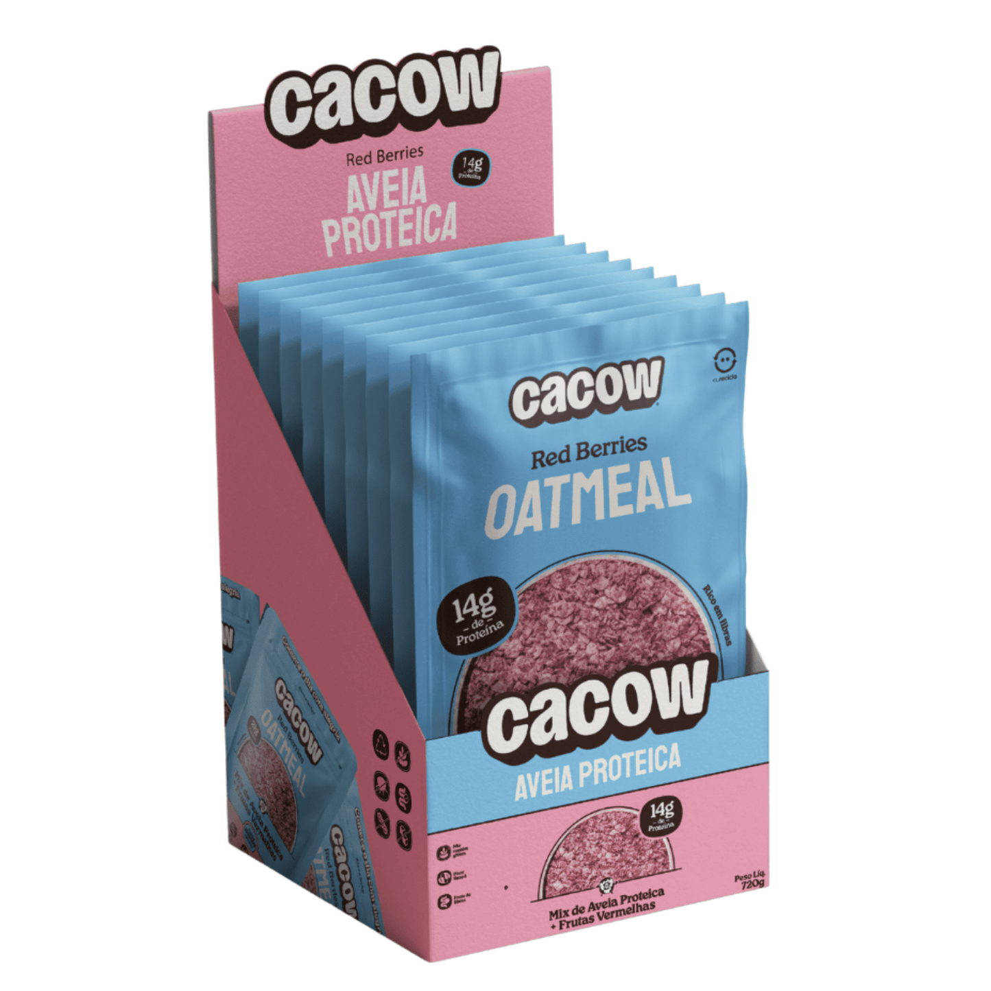 Oatmeal Red Berries | Aveia Proteica em Sachês – Display