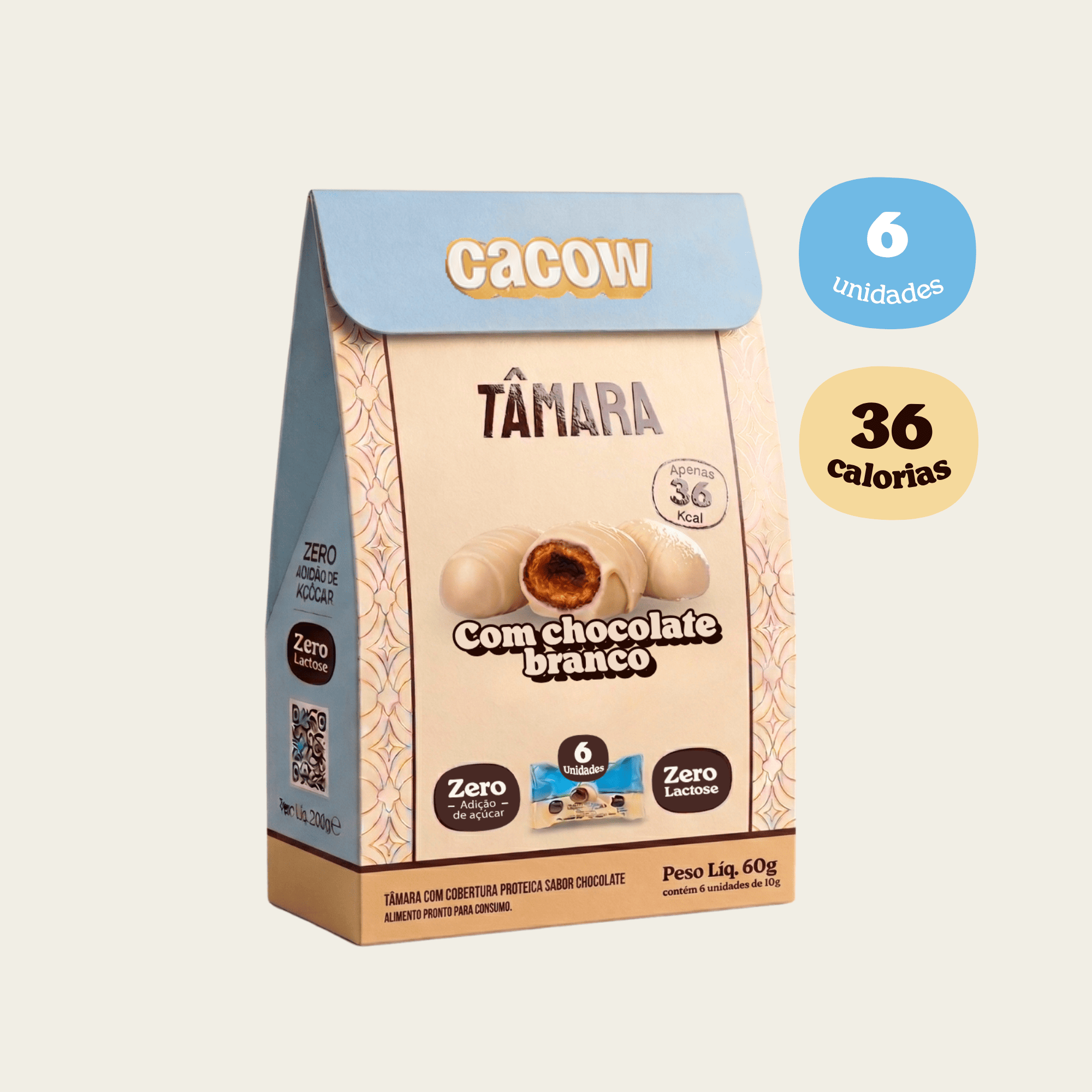 Tâmara Chocolate Branco | Display Exclusivo • 6 Unidades